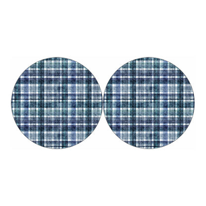 Plaid Denim Jeans Pattern Print Car Coasters