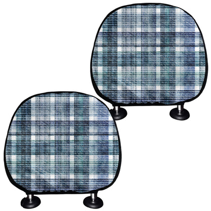 Plaid Denim Jeans Pattern Print Car Headrest Covers