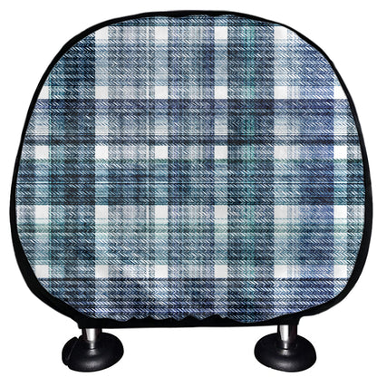Plaid Denim Jeans Pattern Print Car Headrest Covers