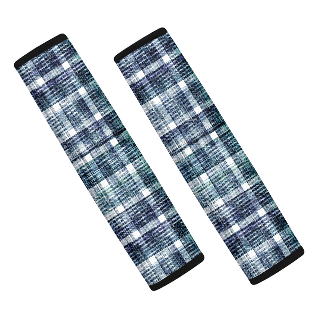 Plaid Denim Jeans Pattern Print Car Seat Belt Covers