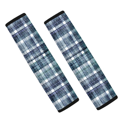 Plaid Denim Jeans Pattern Print Car Seat Belt Covers