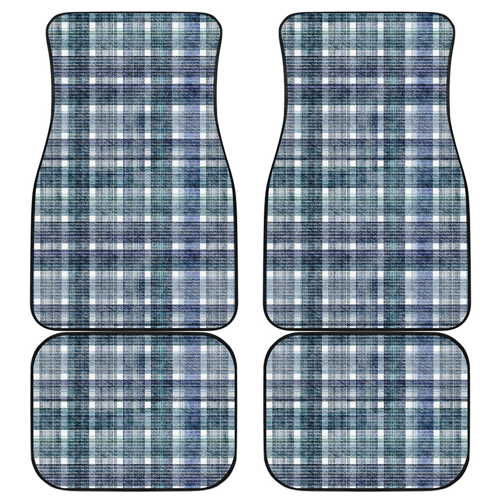 Plaid Denim Jeans Pattern Print Front and Back Car Floor Mats