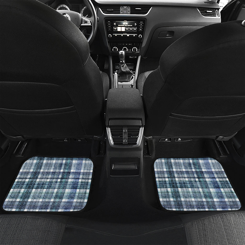 Plaid Denim Jeans Pattern Print Front and Back Car Floor Mats