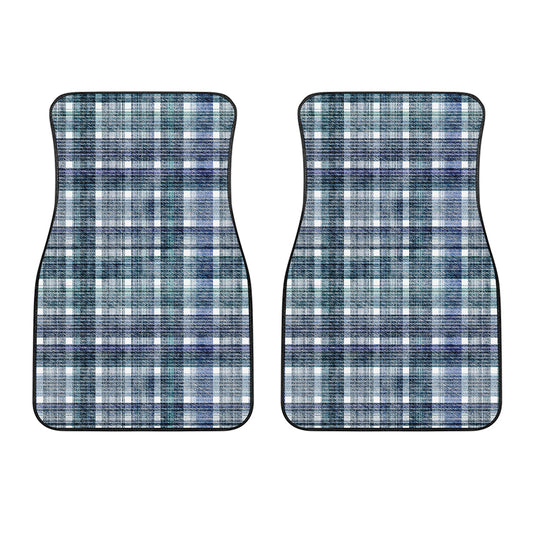 Plaid Denim Jeans Pattern Print Front Car Floor Mats
