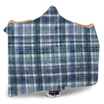 Plaid Denim Jeans Pattern Print Hooded Blanket