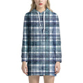 Plaid Denim Jeans Pattern Print Pullover Hoodie Dress
