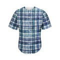 Plaid Denim Jeans Pattern Print Men's Baseball Jersey