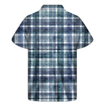 Plaid Denim Jeans Pattern Print Men's Short Sleeve Shirt