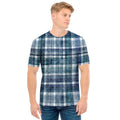 Plaid Denim Jeans Pattern Print Men's T-Shirt