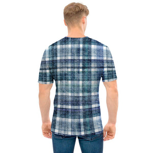 Plaid Denim Jeans Pattern Print Men's T-Shirt
