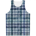 Plaid Denim Jeans Pattern Print Men's Tank Top