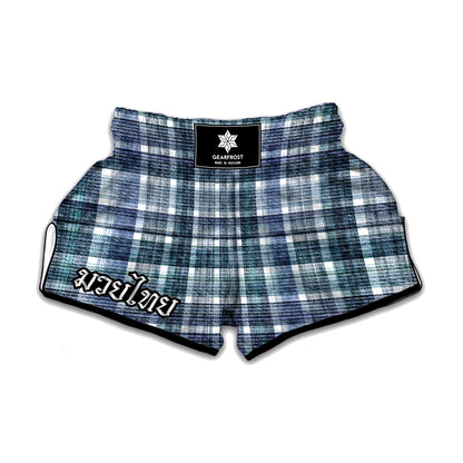 Plaid Denim Jeans Pattern Print Muay Thai Boxing Shorts