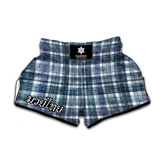 Plaid Denim Jeans Pattern Print Muay Thai Boxing Shorts