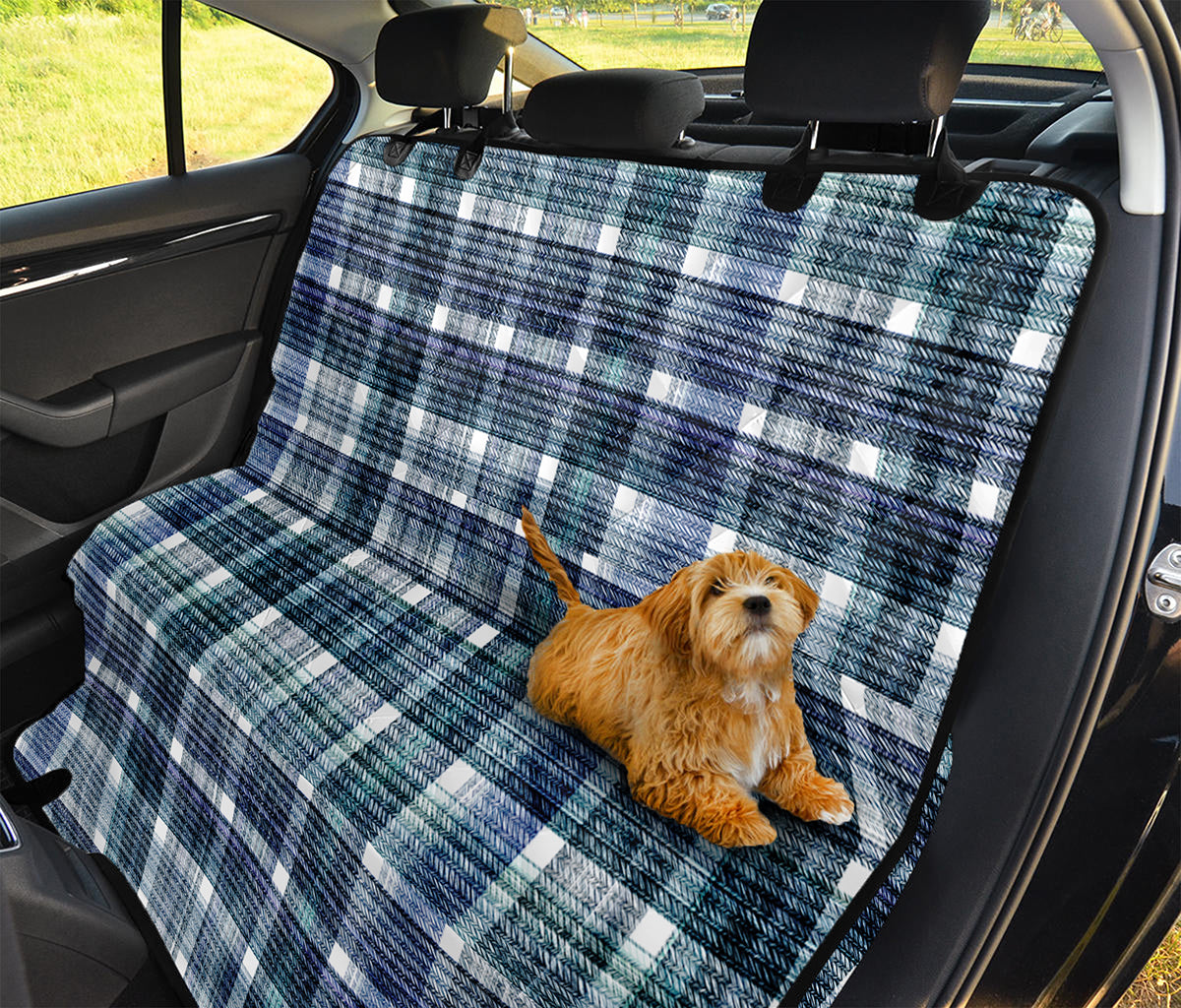 Plaid Denim Jeans Pattern Print Pet Car Back Seat Cover
