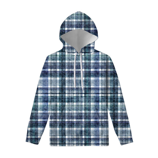 Plaid Denim Jeans Pattern Print Pullover Hoodie