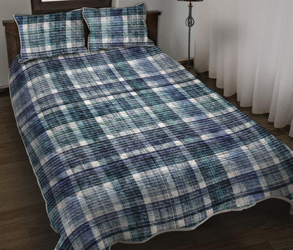 Plaid Denim Jeans Pattern Print Quilt Bed Set