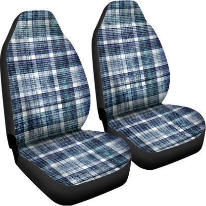 Plaid Denim Jeans Pattern Print Universal Fit Car Seat Covers