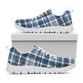 Plaid Denim Jeans Pattern Print White Running Shoes