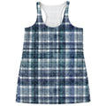 Plaid Denim Jeans Pattern Print Women's Racerback Tank Top