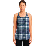 Plaid Denim Jeans Pattern Print Women's Racerback Tank Top