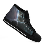 Planet And Space Print Black High Top Shoes