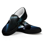 Planet And Space Print Black Slip On Shoes