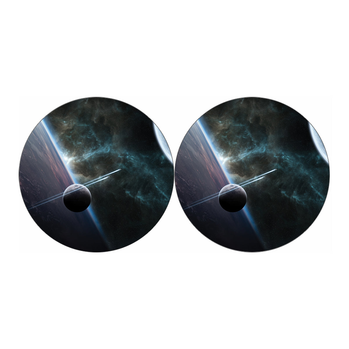 Planet And Space Print Car Coasters
