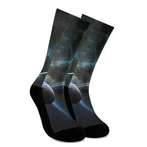 Planet And Space Print Crew Socks