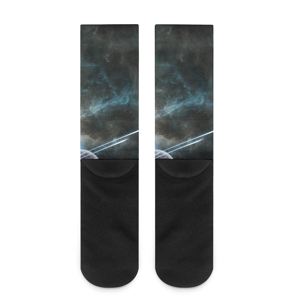 Planet And Space Print Crew Socks