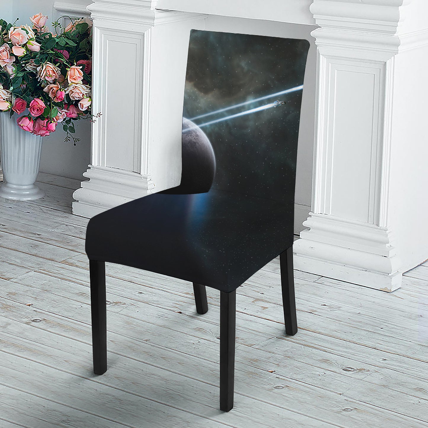 Planet And Space Print Dining Chair Slipcover