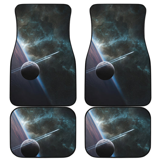 Planet And Space Print Front and Back Car Floor Mats