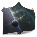 Planet And Space Print Hooded Blanket