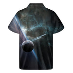 Planet And Space Print Men's Short Sleeve Shirt