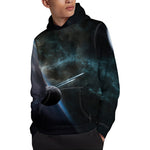 Planet And Space Print Pullover Hoodie