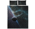 Planet And Space Print Quilt Bed Set