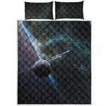Planet And Space Print Quilt Bed Set