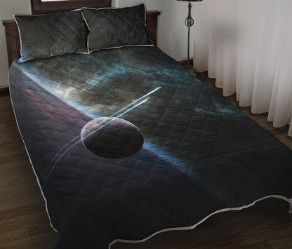 Planet And Space Print Quilt Bed Set