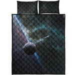 Planet And Space Print Quilt Bed Set