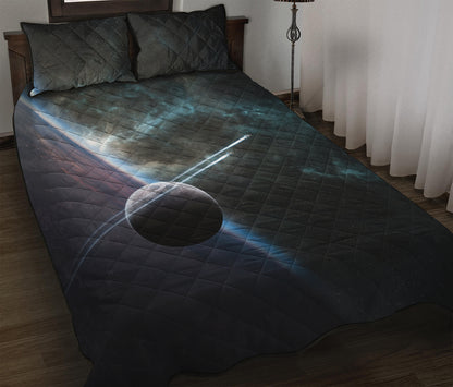 Planet And Space Print Quilt Bed Set