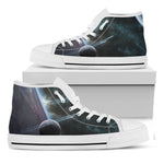 Planet And Space Print White High Top Shoes