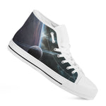 Planet And Space Print White High Top Shoes