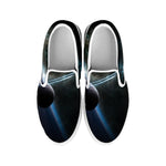 Planet And Space Print White Slip On Shoes