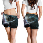 Planet And Space Print Women's Shorts