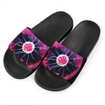 Plasma Ball Print Black Slide Sandals