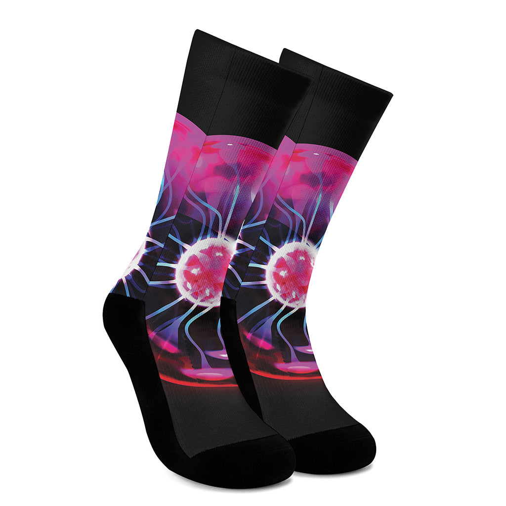 Plasma Ball Print Crew Socks