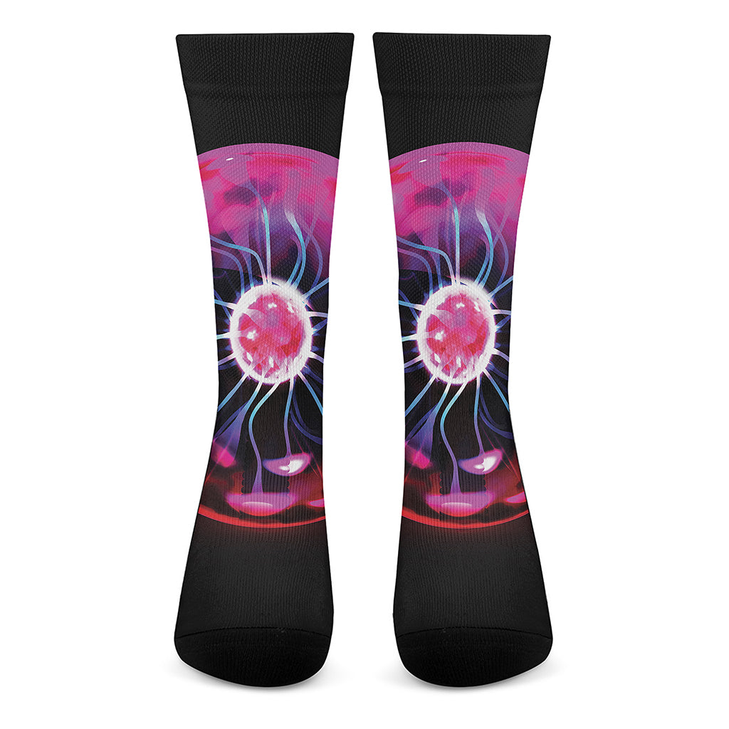 Plasma Ball Print Crew Socks