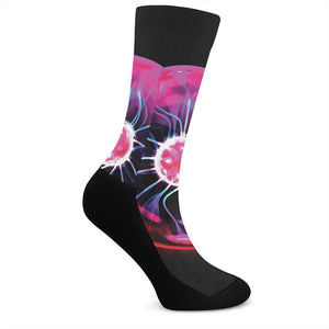 Plasma Ball Print Crew Socks