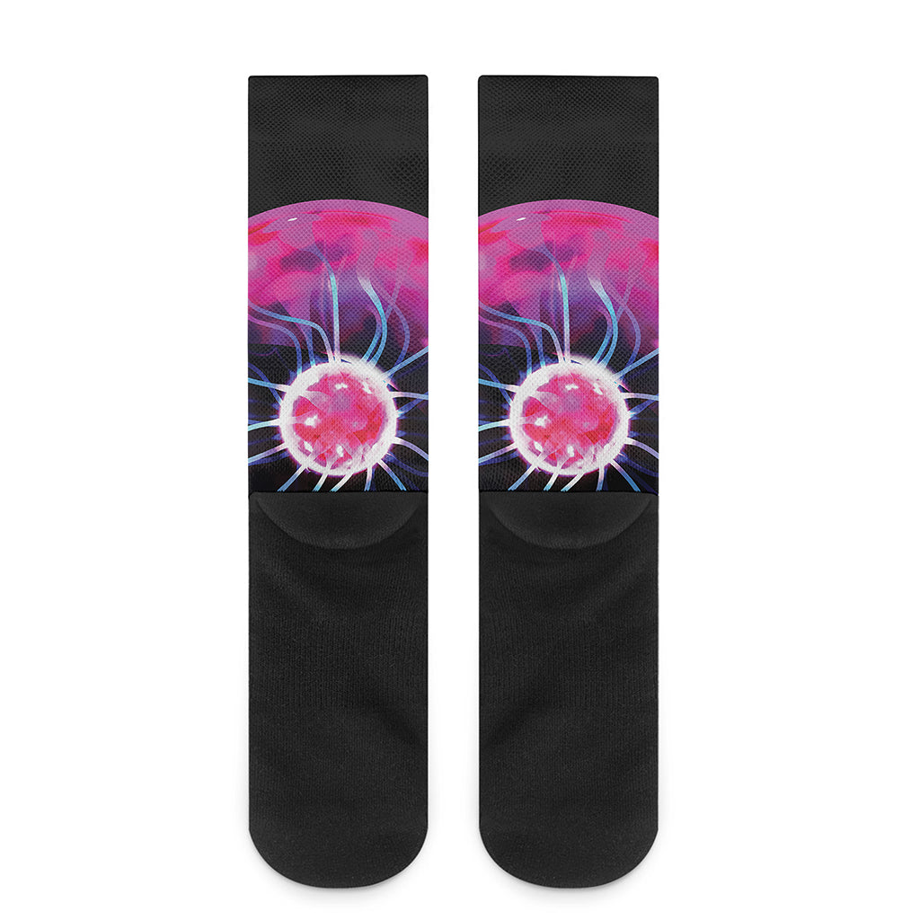 Plasma Ball Print Crew Socks