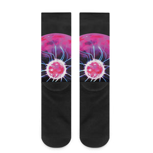 Plasma Ball Print Crew Socks