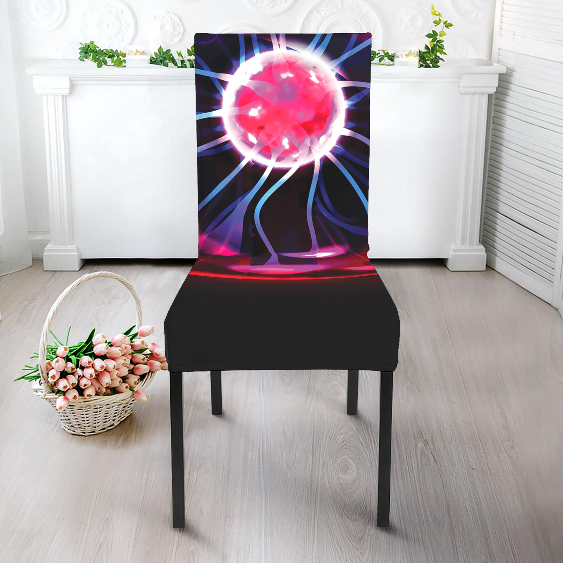 Plasma Ball Print Dining Chair Slipcover